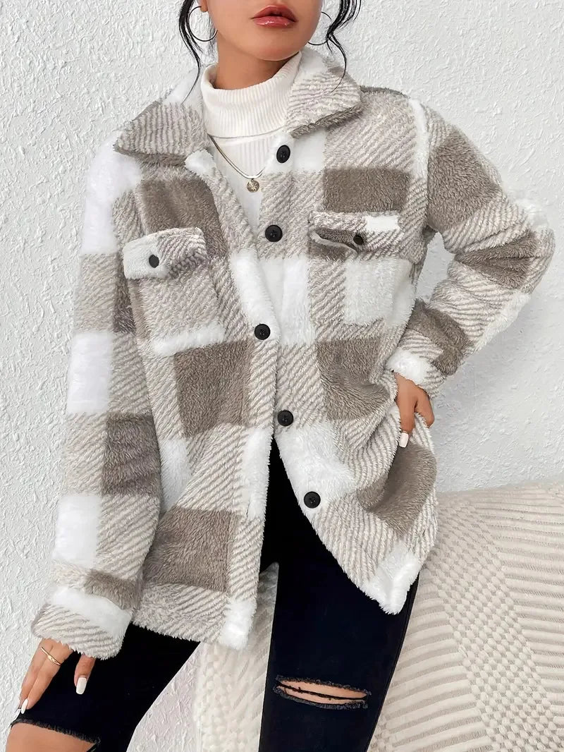 Sanne | Elegante gestreepte fleecejas