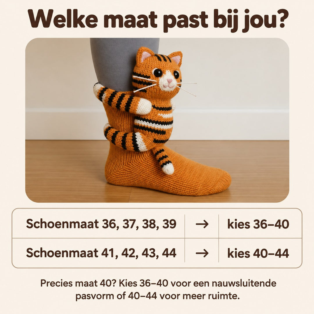 Sanne | Knuffelsokken Rode Kat – Maattabel