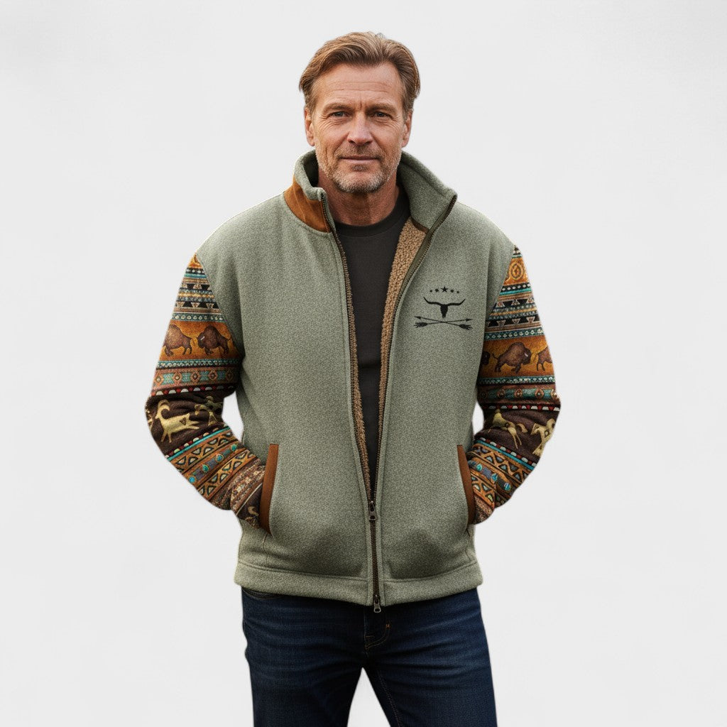 Sil | Camelkleurig fleecejack met dessinmouwen