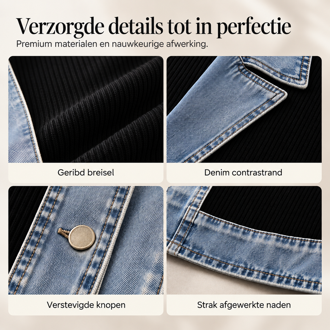 Sterre | Spijkerjasje met abstracte vintageprint