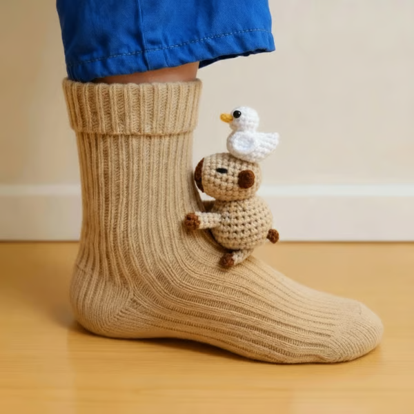 Tess | Knuffelsokken Capibara met Eendje
